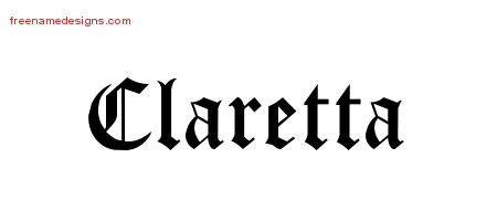 Blackletter Name Tattoo Designs Claretta Graphic Download