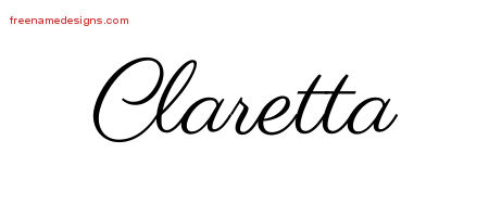 Classic Name Tattoo Designs Claretta Graphic Download