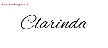 Cursive Name Tattoo Designs Clarinda Download Free