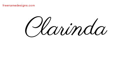 Classic Name Tattoo Designs Clarinda Graphic Download