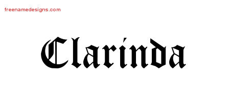 Blackletter Name Tattoo Designs Clarinda Graphic Download