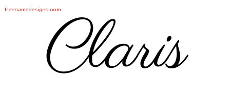 Classic Name Tattoo Designs Claris Graphic Download