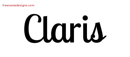 Handwritten Name Tattoo Designs Claris Free Download