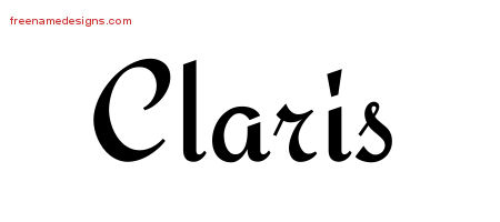 Calligraphic Stylish Name Tattoo Designs Claris Download Free