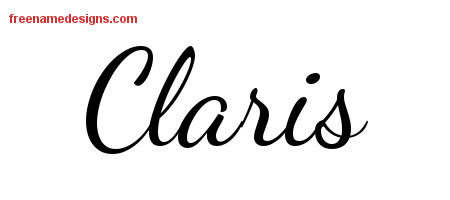 Lively Script Name Tattoo Designs Claris Free Printout