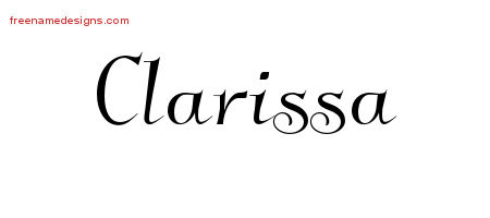 Elegant Name Tattoo Designs Clarissa Free Graphic