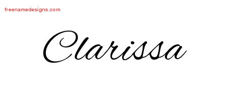 Cursive Name Tattoo Designs Clarissa Download Free