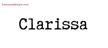 Typewriter Name Tattoo Designs Clarissa Free Download