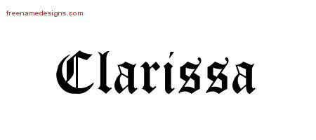 Blackletter Name Tattoo Designs Clarissa Graphic Download