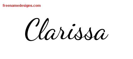 Lively Script Name Tattoo Designs Clarissa Free Printout