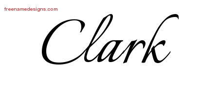 Calligraphic Name Tattoo Designs Clark Free Graphic