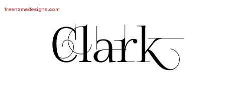 Decorated Name Tattoo Designs Clark Free Lettering
