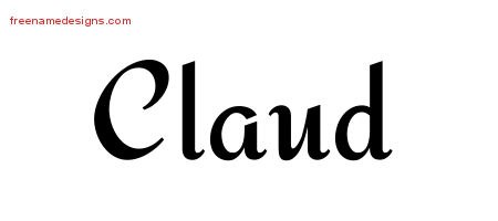 Calligraphic Stylish Name Tattoo Designs Claud Free Graphic