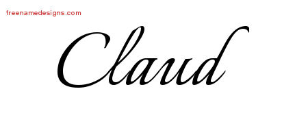 Calligraphic Name Tattoo Designs Claud Free Graphic