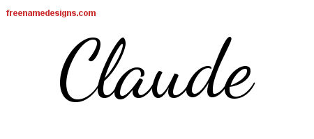 Lively Script Name Tattoo Designs Claude Free Printout