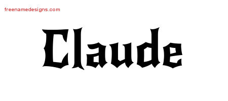 Gothic Name Tattoo Designs Claude Free Graphic