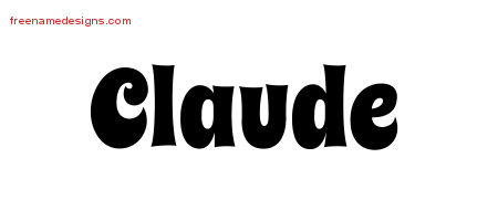 Groovy Name Tattoo Designs Claude Free Lettering