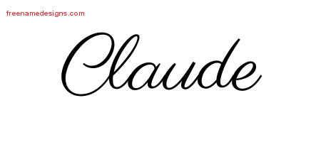 Classic Name Tattoo Designs Claude Graphic Download