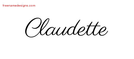 Classic Name Tattoo Designs Claudette Graphic Download