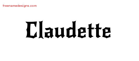 Gothic Name Tattoo Designs Claudette Free Graphic