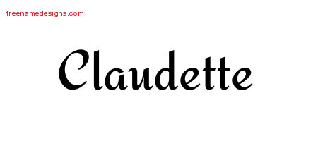 Calligraphic Stylish Name Tattoo Designs Claudette Download Free