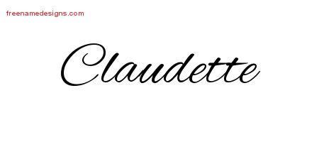 Cursive Name Tattoo Designs Claudette Download Free