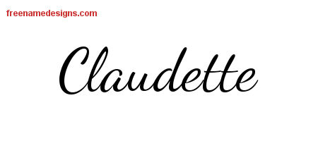 Lively Script Name Tattoo Designs Claudette Free Printout