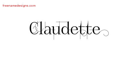Decorated Name Tattoo Designs Claudette Free