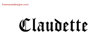 Blackletter Name Tattoo Designs Claudette Graphic Download