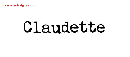Vintage Writer Name Tattoo Designs Claudette Free Lettering
