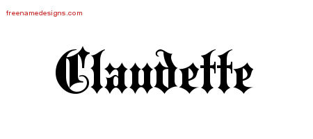 Old English Name Tattoo Designs Claudette Free