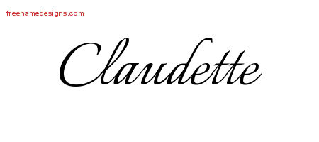 Calligraphic Name Tattoo Designs Claudette Download Free