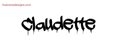 Graffiti Name Tattoo Designs Claudette Free Lettering
