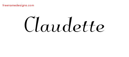 Elegant Name Tattoo Designs Claudette Free Graphic