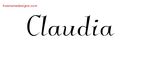 Elegant Name Tattoo Designs Claudia Free Graphic