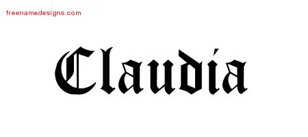 Blackletter Name Tattoo Designs Claudia Graphic Download
