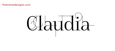 Decorated Name Tattoo Designs Claudia Free