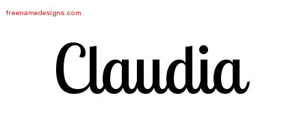 Handwritten Name Tattoo Designs Claudia Free Download