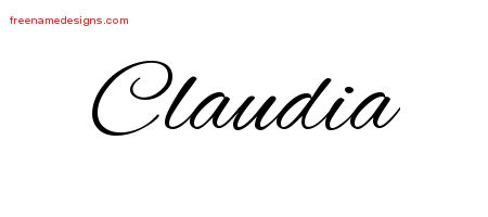 Cursive Name Tattoo Designs Claudia Download Free