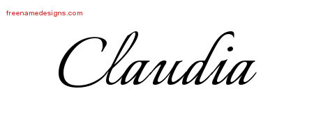 Calligraphic Name Tattoo Designs Claudia Download Free