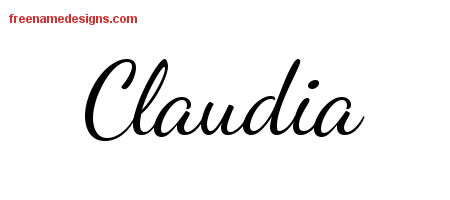 Lively Script Name Tattoo Designs Claudia Free Printout