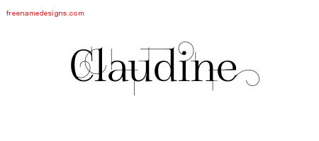 Decorated Name Tattoo Designs Claudine Free