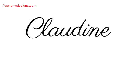 Classic Name Tattoo Designs Claudine Graphic Download