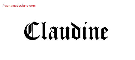 Blackletter Name Tattoo Designs Claudine Graphic Download