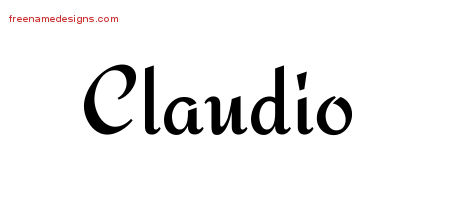 Calligraphic Stylish Name Tattoo Designs Claudio Free Graphic