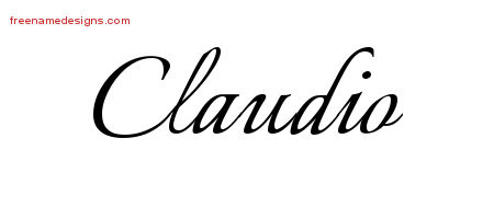 Calligraphic Name Tattoo Designs Claudio Free Graphic