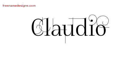 Decorated Name Tattoo Designs Claudio Free Lettering