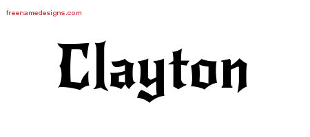 Gothic Name Tattoo Designs Clayton Download Free