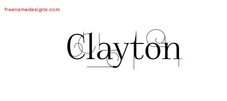Decorated Name Tattoo Designs Clayton Free Lettering