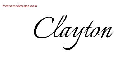 Calligraphic Name Tattoo Designs Clayton Free Graphic
